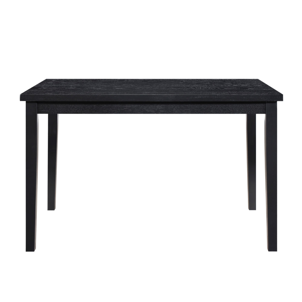 Benjara Andy 48 Inch Dining Table, 4 Seater, Rectangular Top, Black Solid Wood