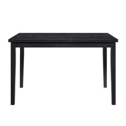 Benjara Andy 48 Inch Dining Table, 4 Seater, Rectangular Top, Black Solid Wood