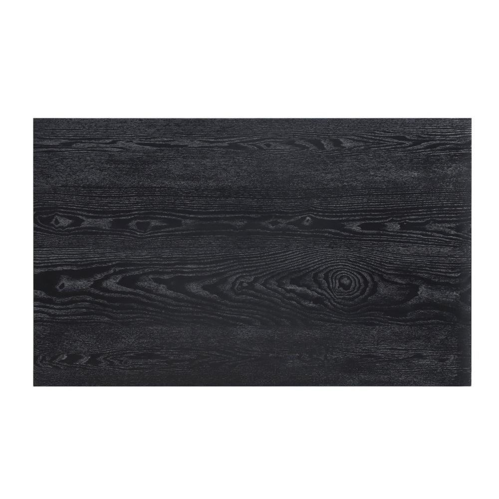 Benjara Andy 48 Inch Dining Table, 4 Seater, Rectangular Top, Black Solid Wood