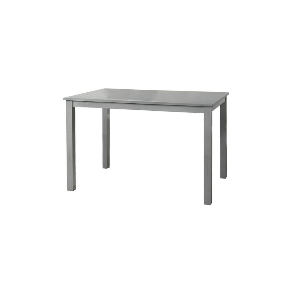 Benjara Zory 5pc Dining Table Set with 4 Cushioned Chairs, Beige Burlap, Gray Wood