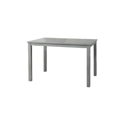 Benjara Zory 5pc Dining Table Set with 4 Cushioned Chairs, Beige Burlap, Gray Wood
