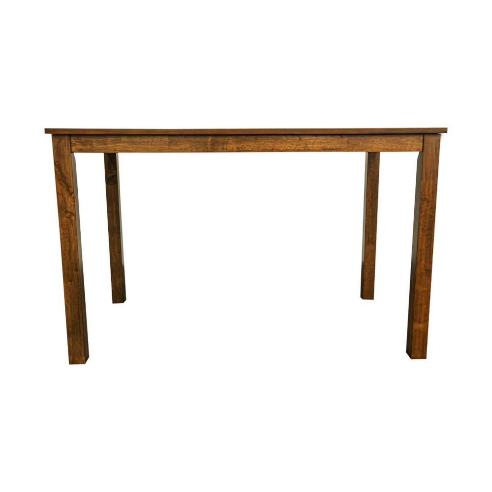 Benjara Zory 5pc Dining Table Set, 4 Padded Chairs, Beige Burlap, Brown Wood