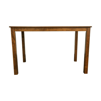 Benjara Zory 5pc Dining Table Set, 4 Padded Chairs, Beige Burlap, Brown Wood
