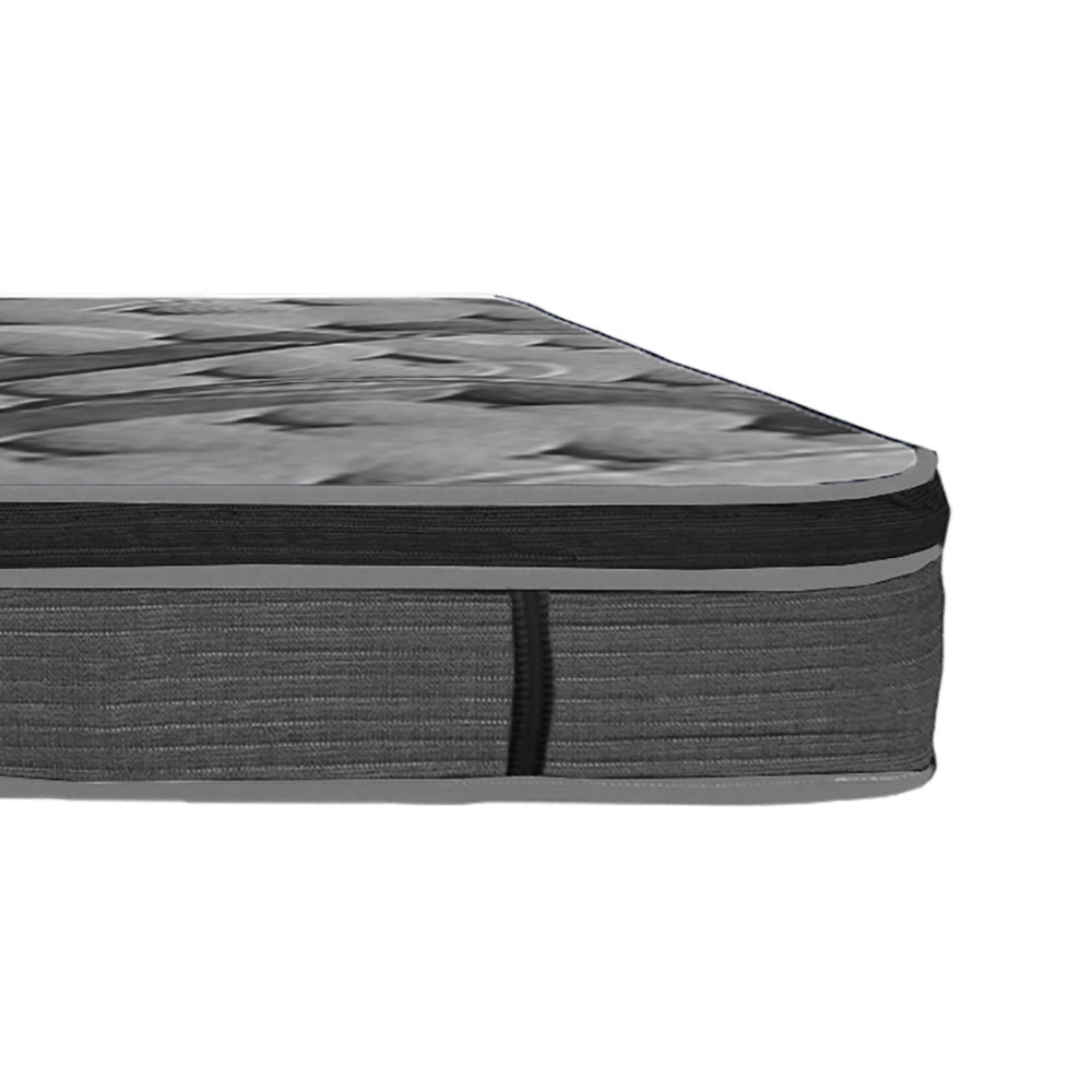 Benjara Kavi 14 Inch Queen Size Mattress, Pocket Coil Hybrid, Memory Foam, Knitted