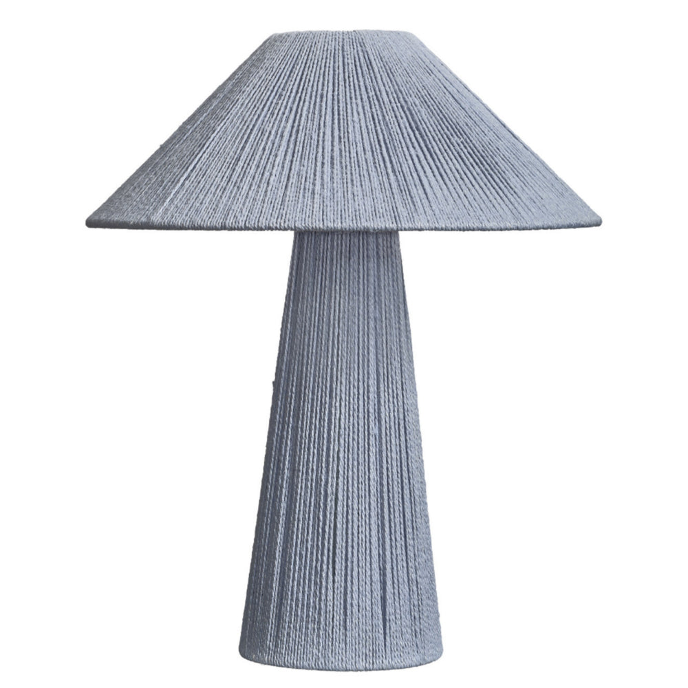 Benjara Liya 18 Inch Table Lamp, Cone Shade And Tapered Base, Textured Blue Finish