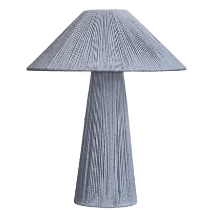 Benjara Liya 18 Inch Table Lamp, Cone Shade And Tapered Base, Textured Blue Finish