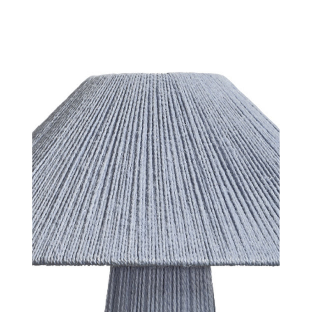 Benjara Liya 18 Inch Table Lamp, Cone Shade And Tapered Base, Textured Blue Finish