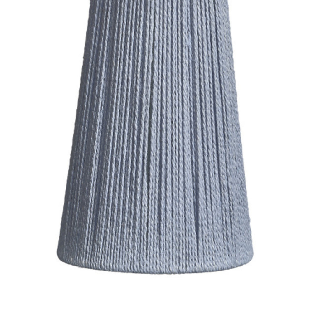 Benjara Liya 18 Inch Table Lamp, Cone Shade And Tapered Base, Textured Blue Finish
