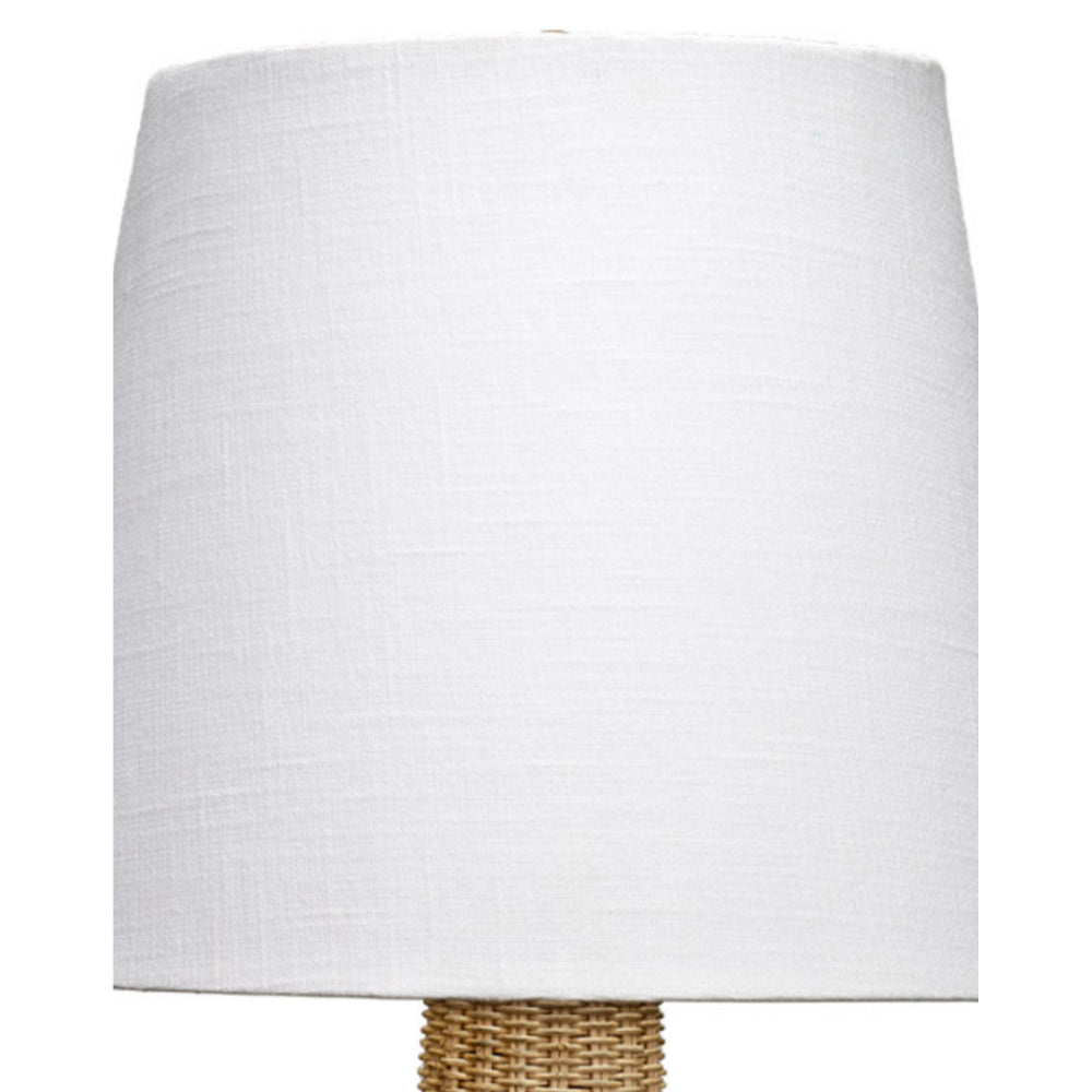 Benjara 27 Inch Table Lamp, Tree Trunk Base, Tapered Shade, White, Natural Brown