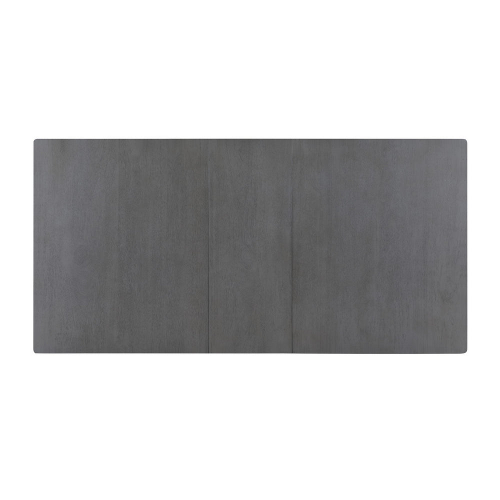 Benjara Lisle 48-60 Inch Extendable Dining Table, Rectangular Top, Gray Solid Wood