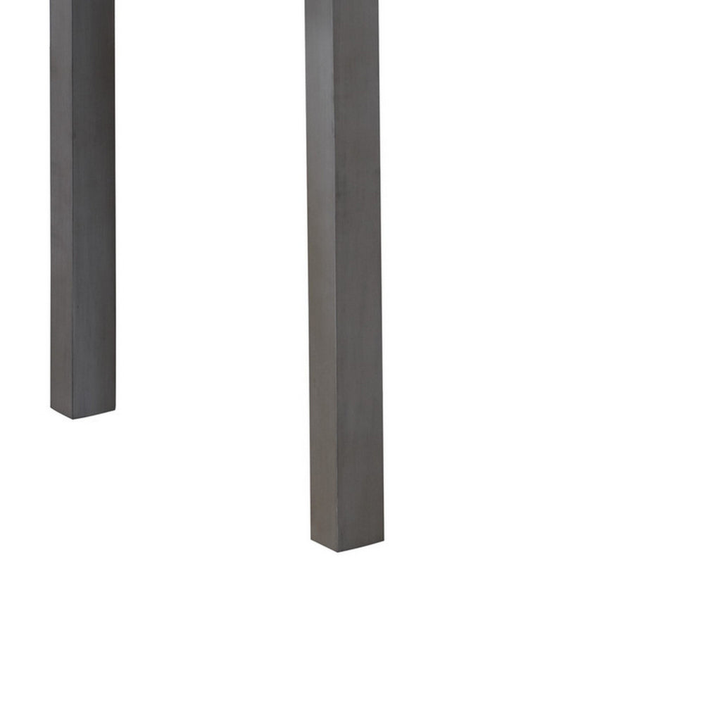 Benjara Lisle 21 Inch Dining Chair Set of 2, Cushioned, Cross Back, Gray Solid Wood