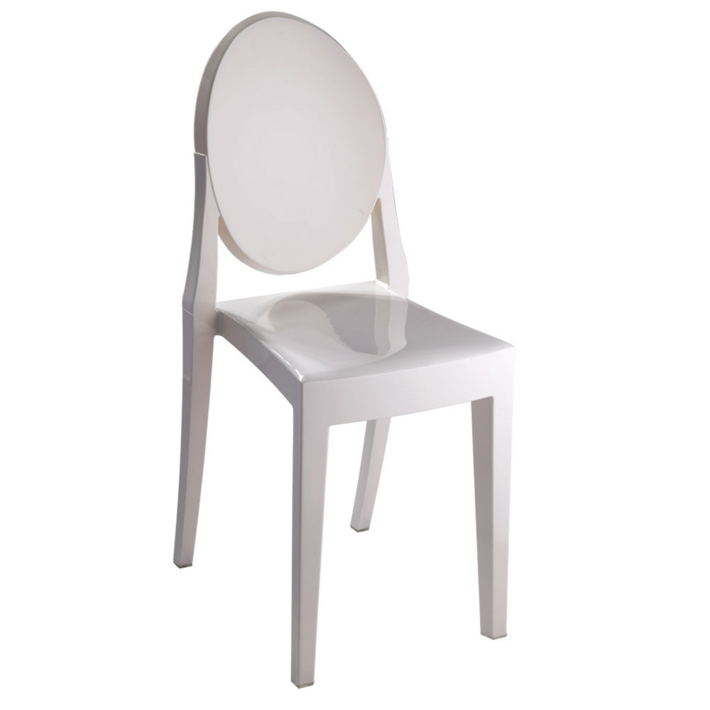 Benjara Temmy 20 Inch Dining Chair Set of 4, Indoor, Outdoor Use, White Finish