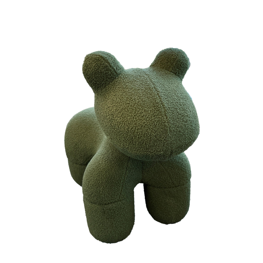 Benjara Seira 33 Inch Pony Chair, Stuffed Animal Kids Chair, Green, Solid Wood