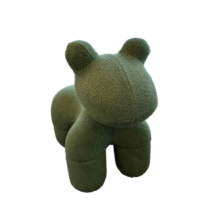 Benjara Seira 33 Inch Pony Chair, Stuffed Animal Kids Chair, Green, Solid Wood