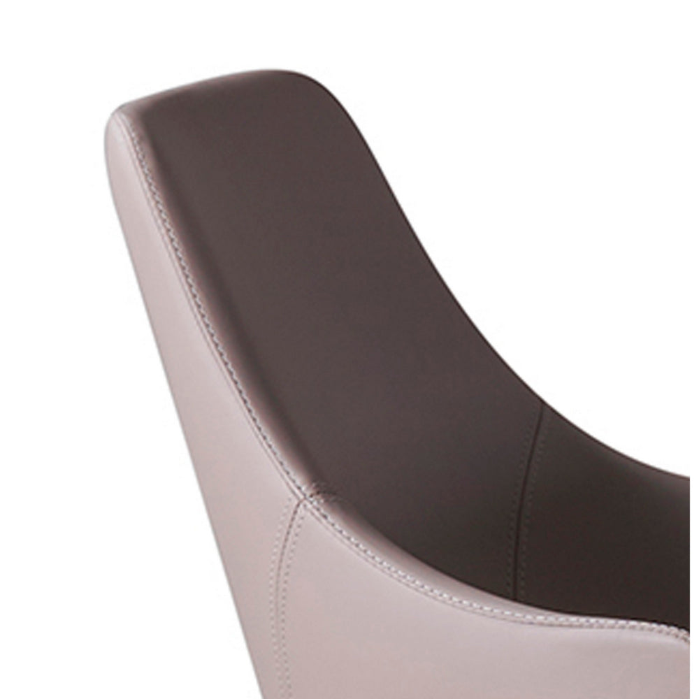 Benjara Mry 23 Inch Dining Chair Set of 2, Padded Tall Back, Beige Faux Leather