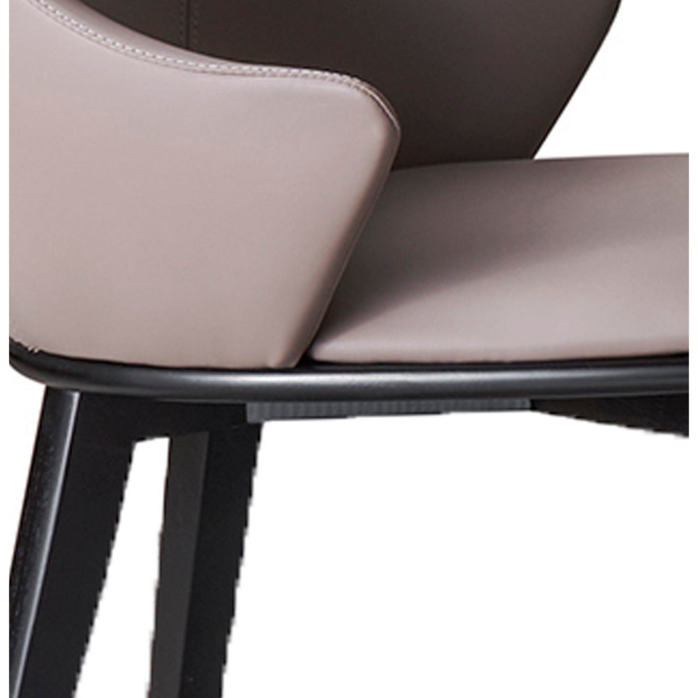 Benjara Mry 23 Inch Dining Chair Set of 2, Padded Tall Back, Beige Faux Leather