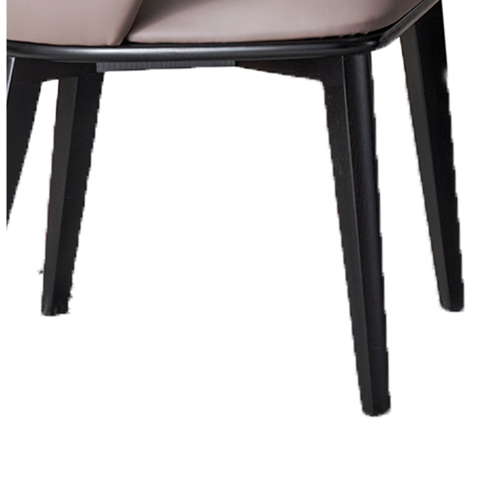 Benjara Mry 23 Inch Dining Chair Set of 2, Padded Tall Back, Beige Faux Leather