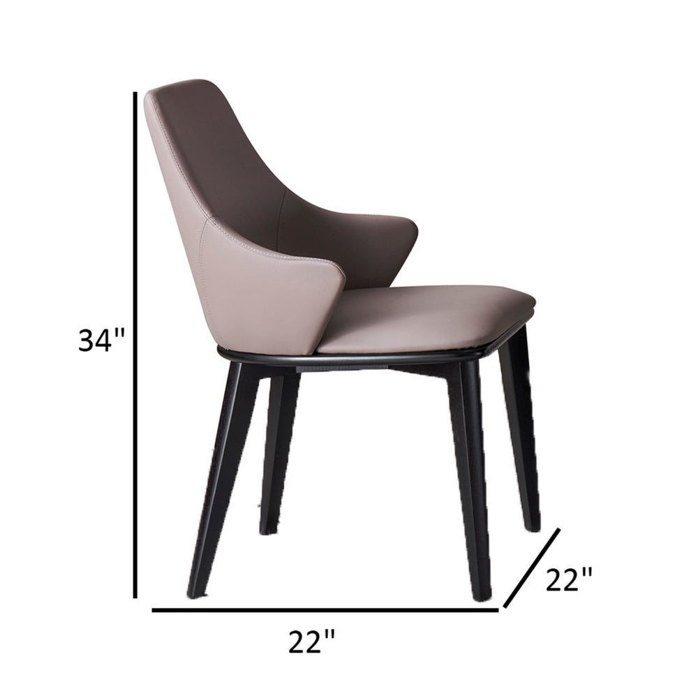 Benjara Mry 23 Inch Dining Chair Set of 2, Padded Tall Back, Beige Faux Leather