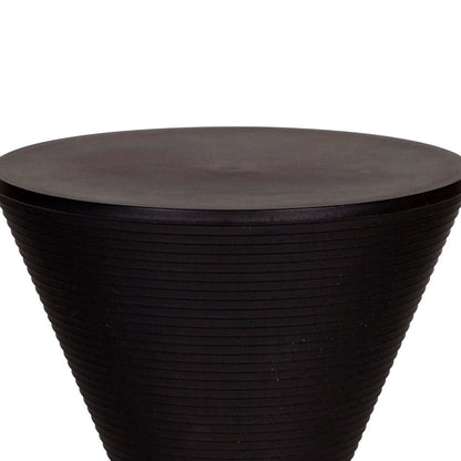 Benjara Hillary 17 Inch Side Table, Indoor Outdoor, Hourglass Shape, Black Finish