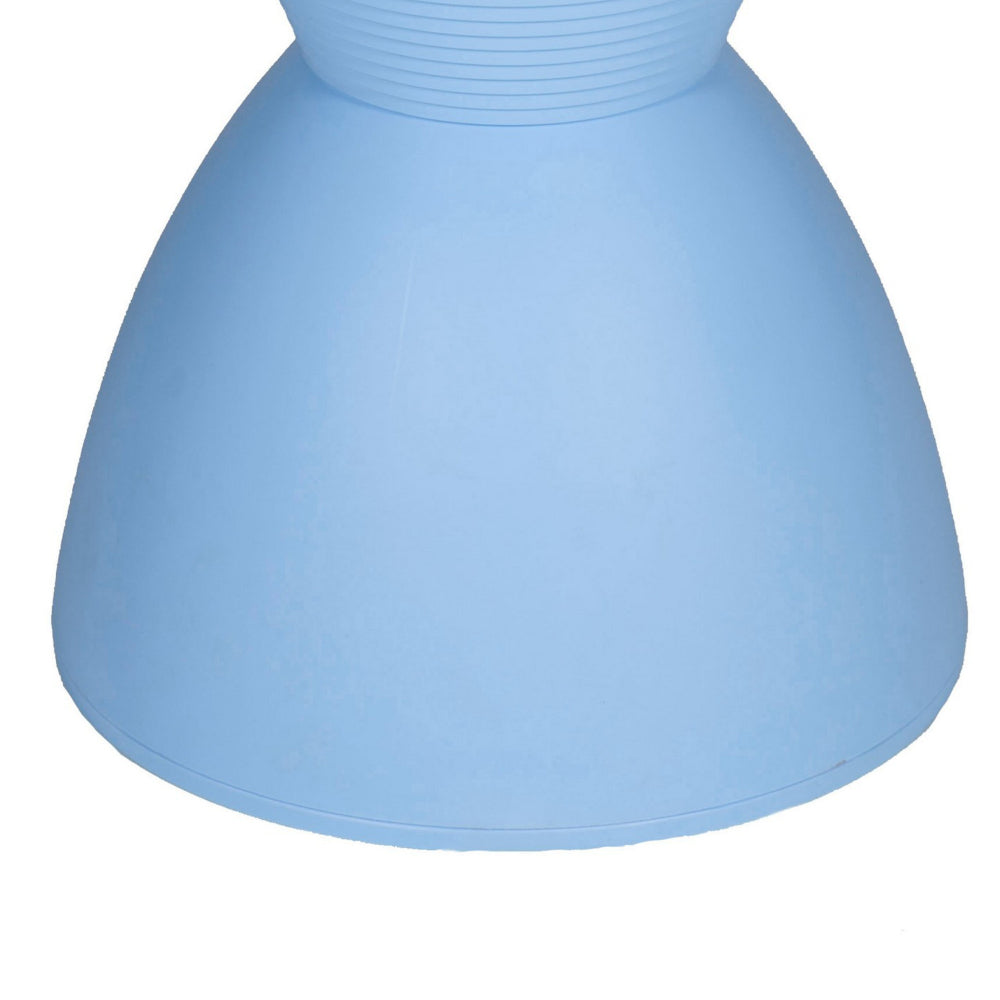 Benjara Hillary 17 Inch Side Table, Indoor Outdoor, Hourglass Shape, Blue Finish