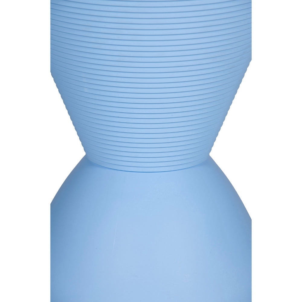 Benjara Hillary 17 Inch Side Table, Indoor Outdoor, Hourglass Shape, Blue Finish