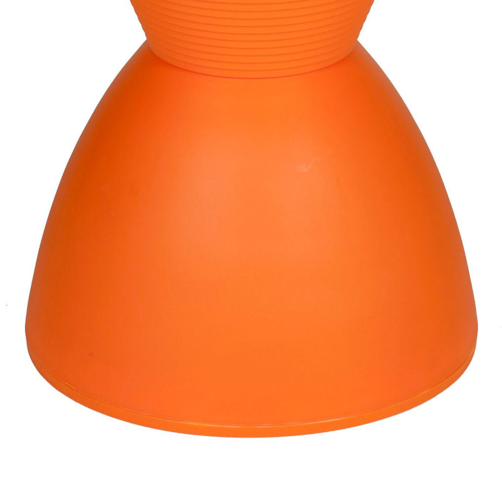 Benjara Hillary 17 Inch Side Table, Indoor Outdoor, Hourglass Shape, Orange Finish