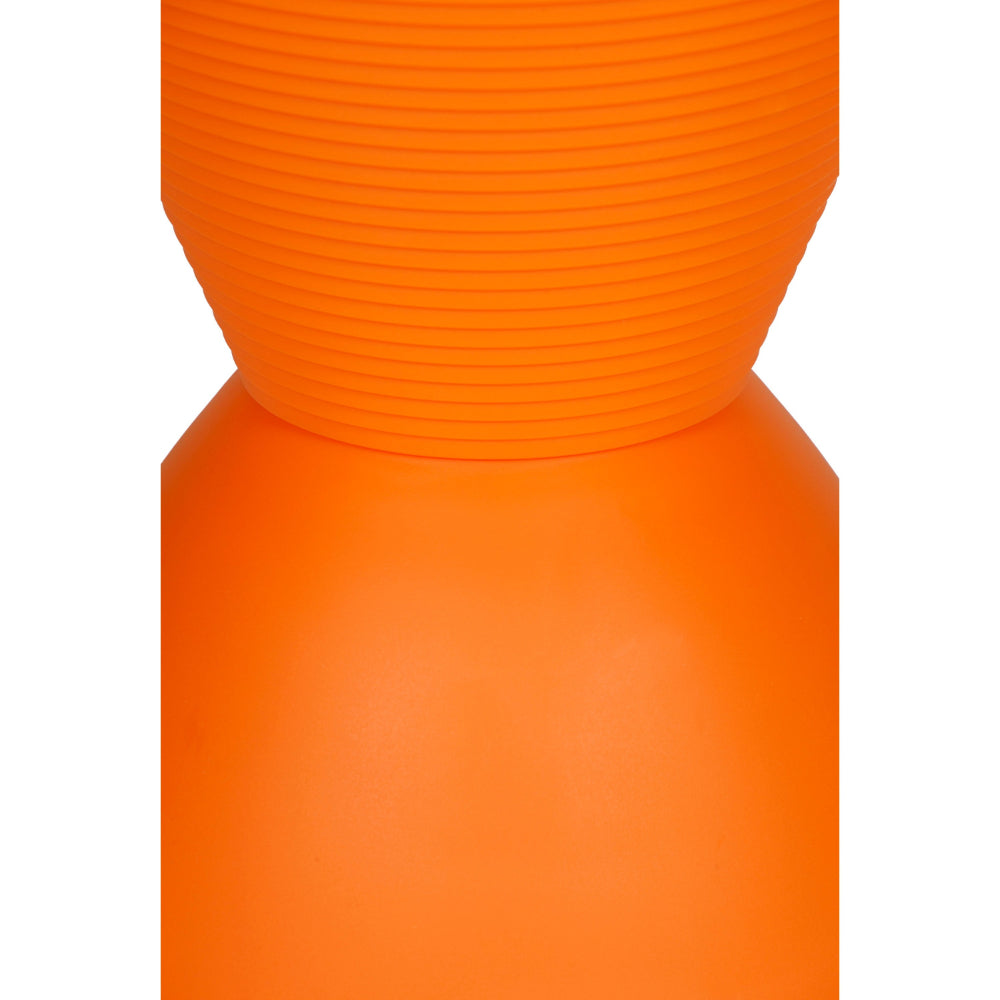 Benjara Hillary 17 Inch Side Table, Indoor Outdoor, Hourglass Shape, Orange Finish