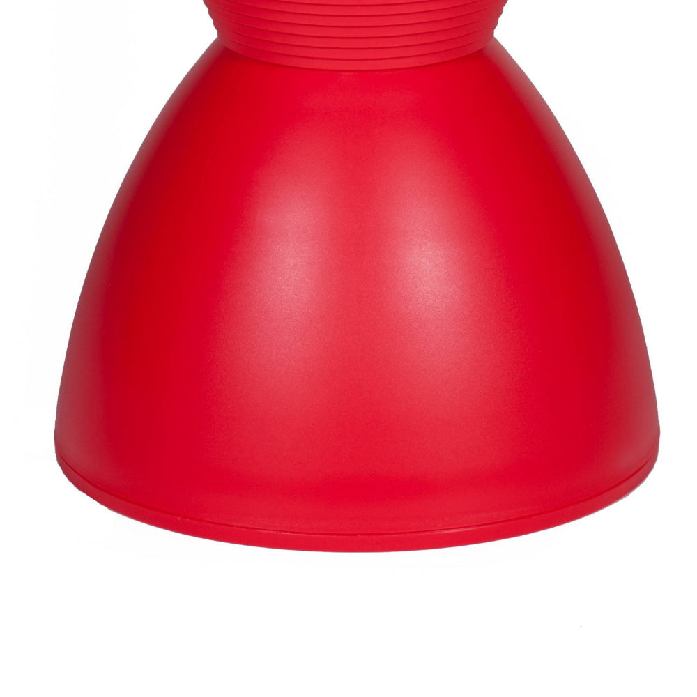 Benjara Hillary 17 Inch Side Table, Indoor Outdoor, Hourglass Shape, Red Finish