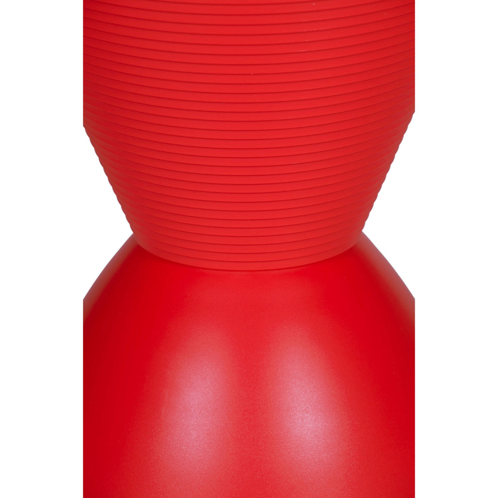 Benjara Hillary 17 Inch Side Table, Indoor Outdoor, Hourglass Shape, Red Finish