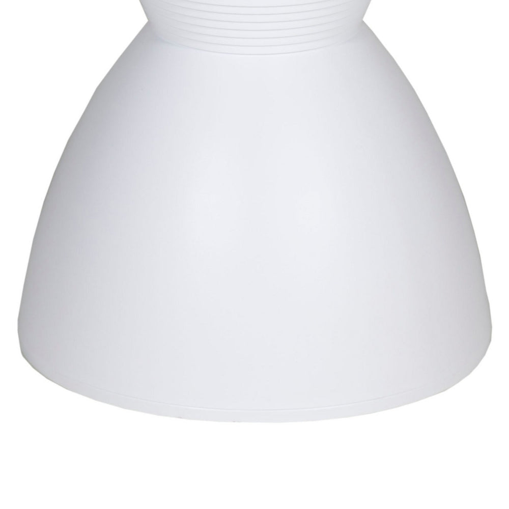 Benjara Hillary 17 Inch Side Table, Indoor Outdoor, Hourglass Shape, White Finish