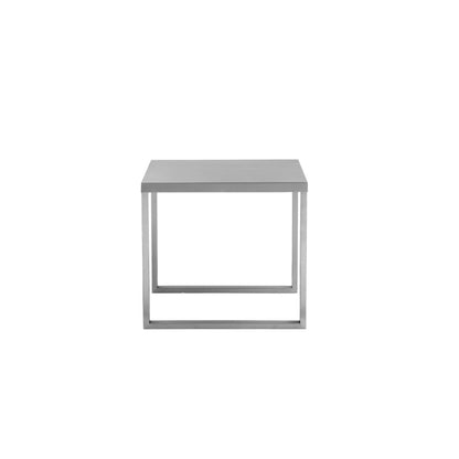 Benjara Tom 22 Inch Side End Table, Square Top, Square Legs, Gray Brushed Metal