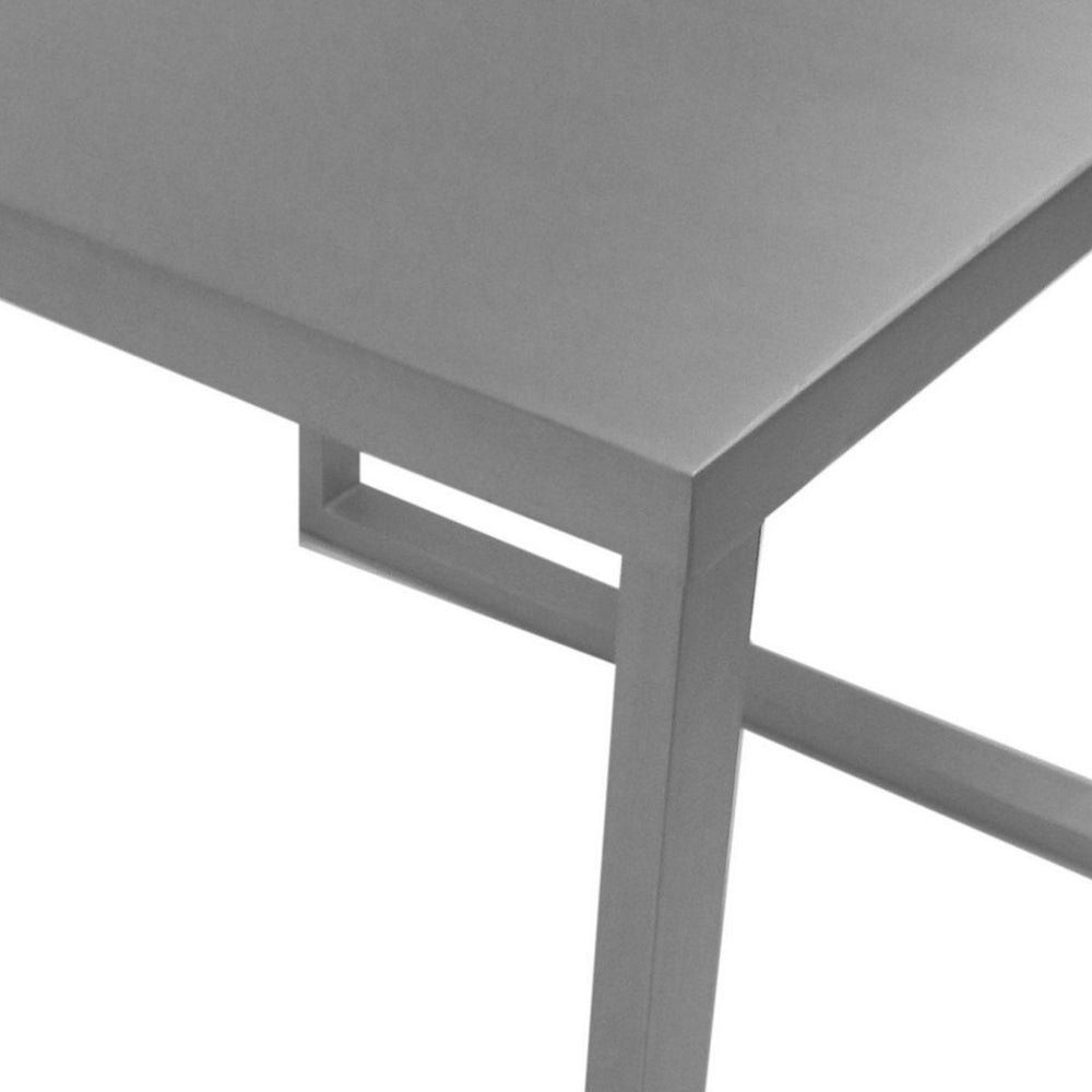 Benjara Tom 22 Inch Side End Table, Square Top, Square Legs, Gray Brushed Metal