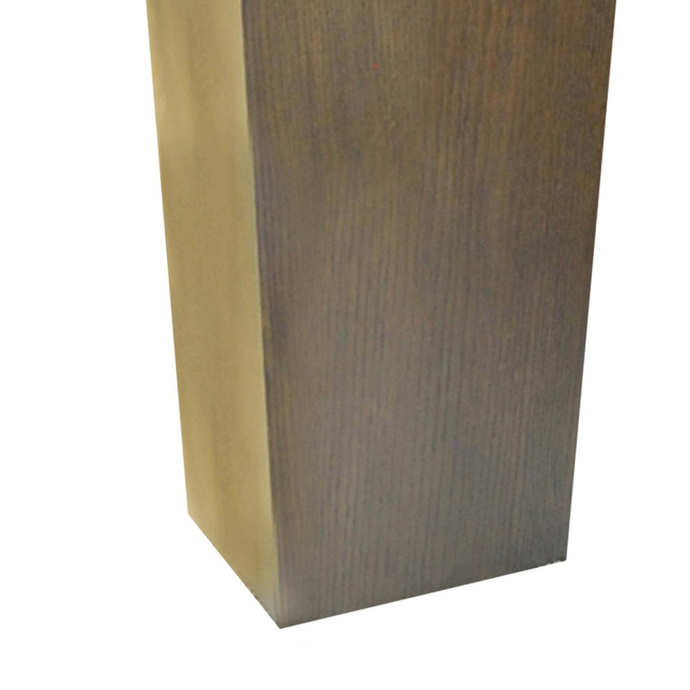 Benjara Jo 48 Inch Tall Flower Pot Planter, Hidden Indented Box, Dark Brown Veneer