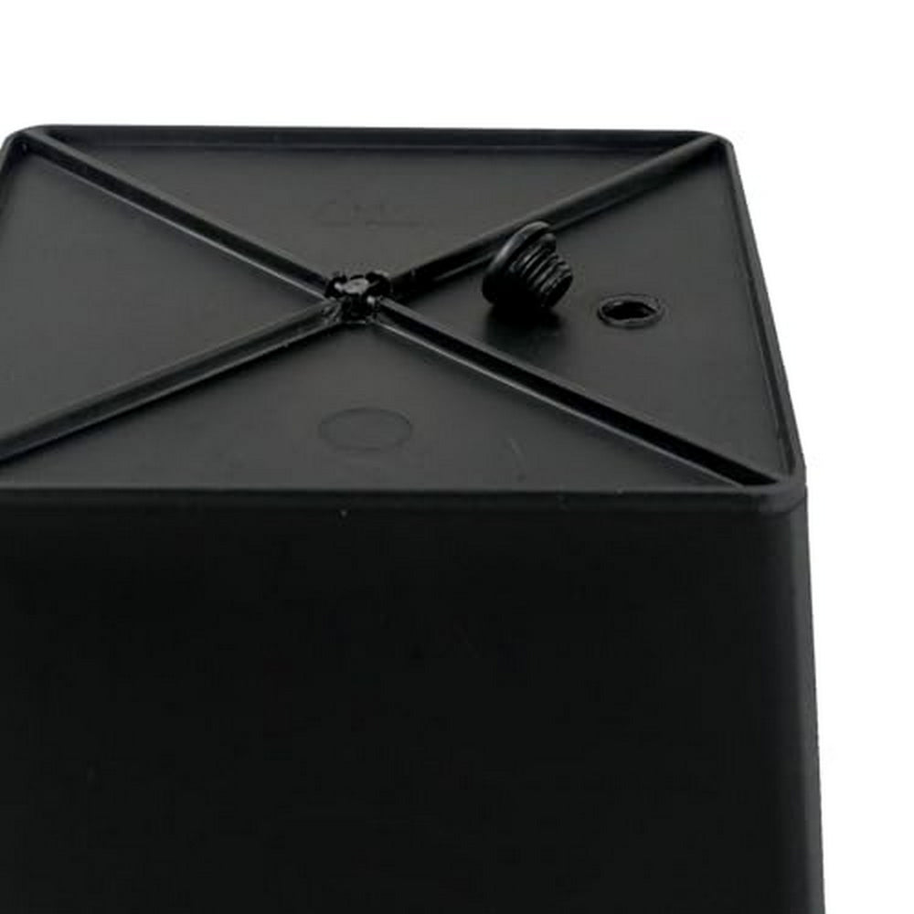 Benjara Kiti 6 Inch Set of 5 Square Nursery Planter Pots with Drainage, Black