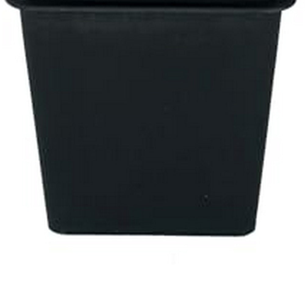 Benjara Kiti 8 Inch Set of 5 Square Nursery Planter Pots with Drainage, Black