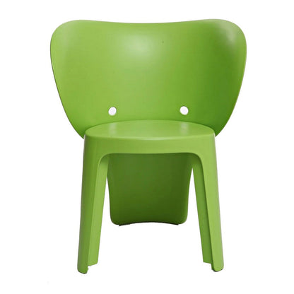 Benjara Fyna 16 Inch Kids Chair with Curved Back, Set of 4, Elephant Trunk Design, Green