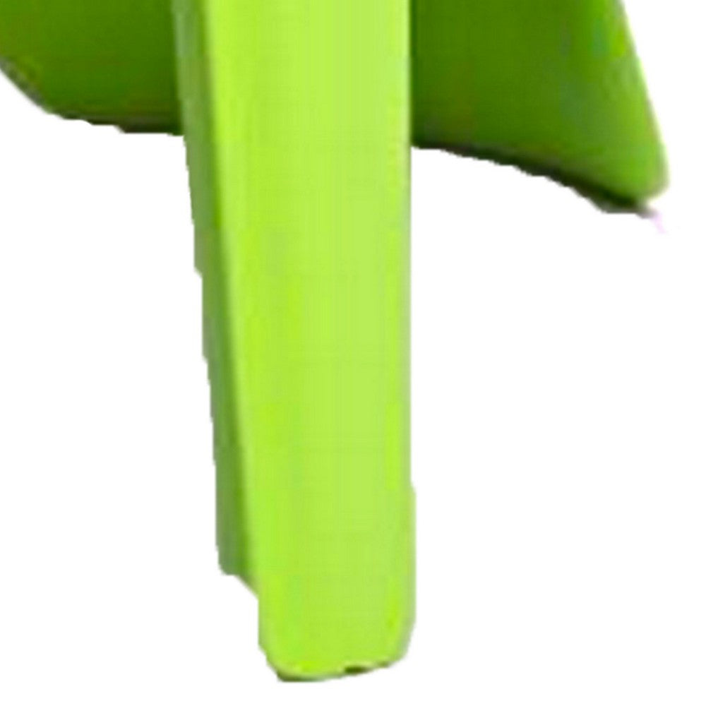 Benjara Fyna 16 Inch Kids Chair with Curved Back, Set of 4, Elephant Trunk Design, Green