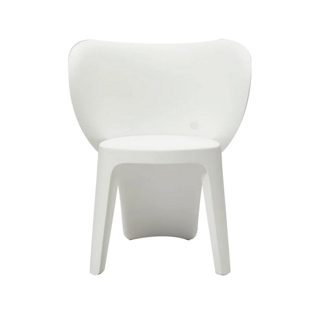 Benjara Fyna 16 Inch Kids Chair with Curved Back, Set of 4, Elephant Trunk Design, White