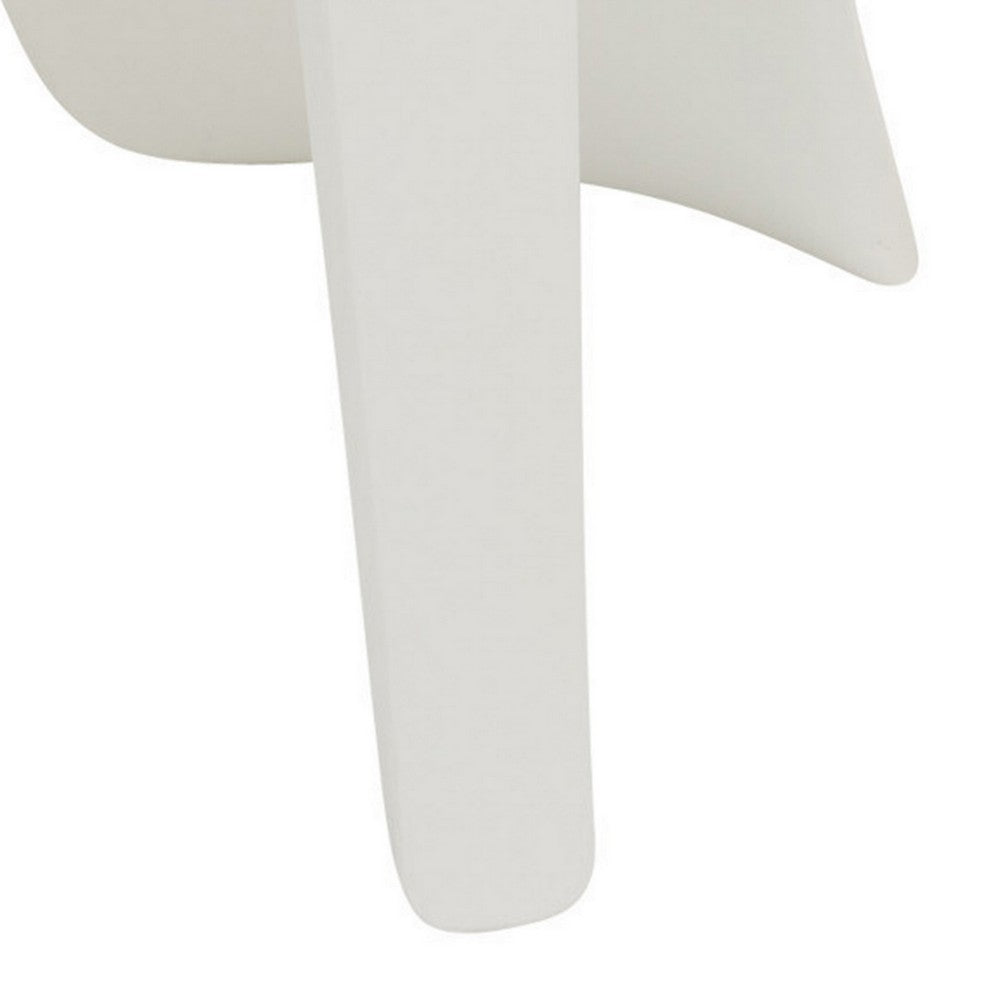Benjara Fyna 16 Inch Kids Chair with Curved Back, Set of 4, Elephant Trunk Design, White