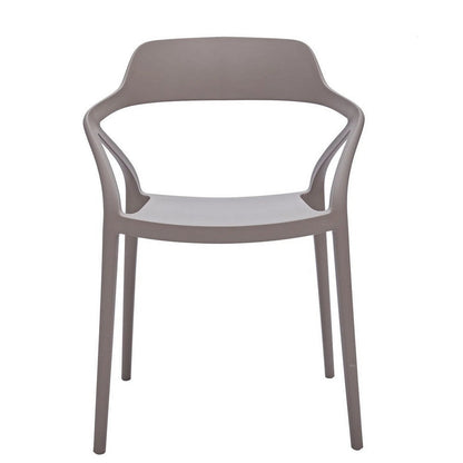 Benjara Geni 23 Inch Side Dining Chair Set of 4, Indoor Outdoor, Gray Finish