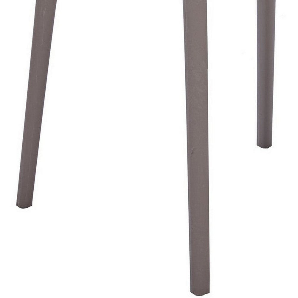 Benjara Geni 23 Inch Side Dining Chair Set of 4, Indoor Outdoor, Gray Finish