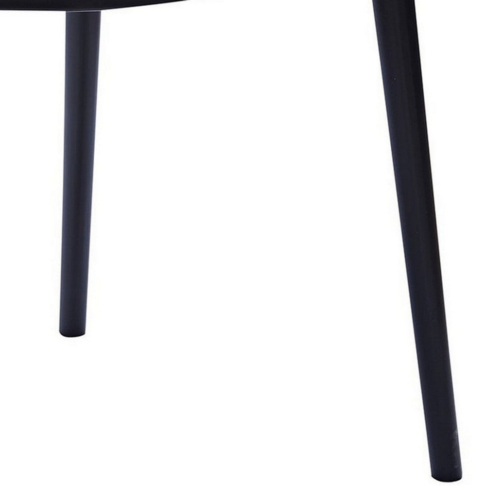 Benjara Geni 23 Inch Side Dining Chair Set of 4, Indoor Outdoor, Black Finish