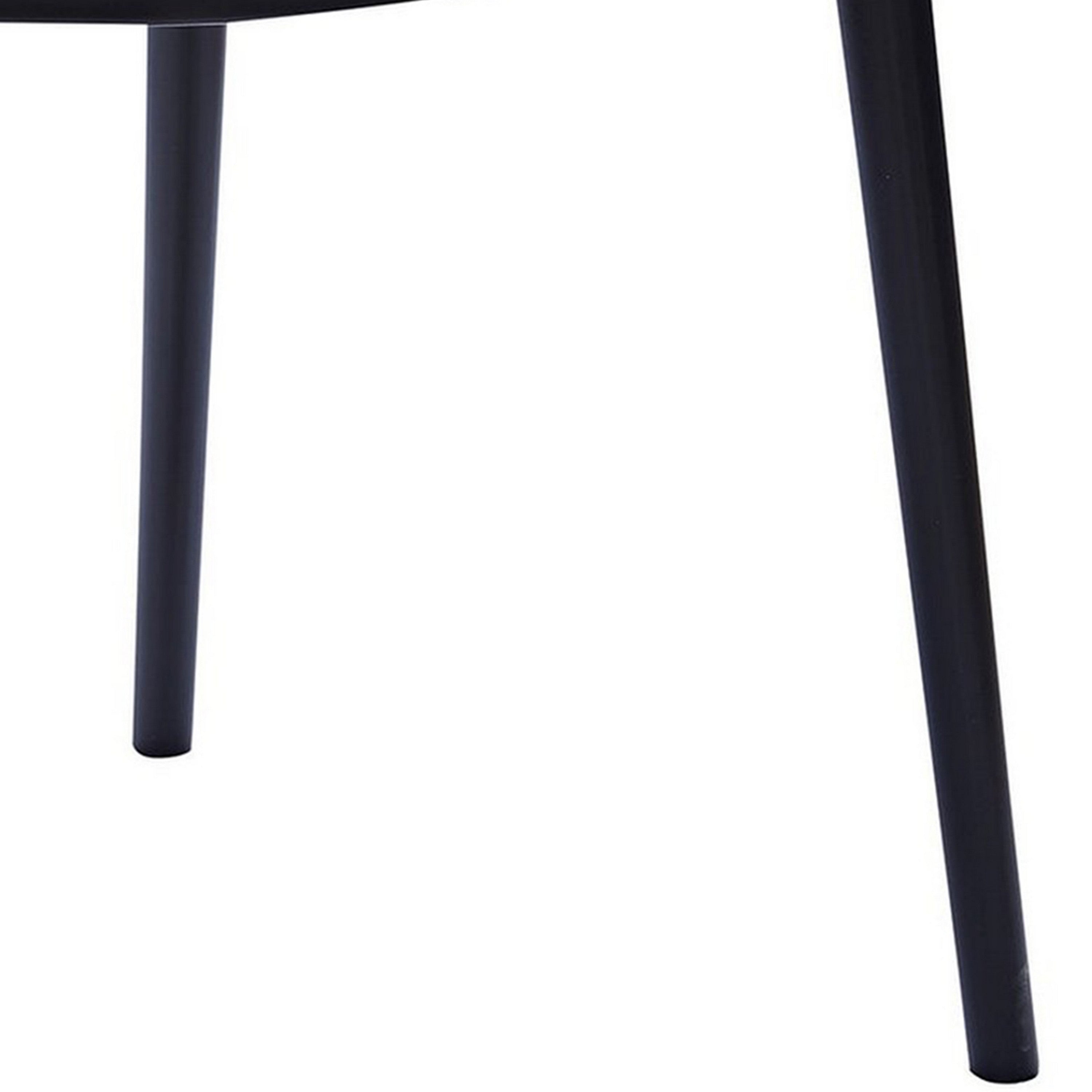 Benjara Geni 23 Inch Side Dining Chair Set of 4, Indoor Outdoor, Black Finish