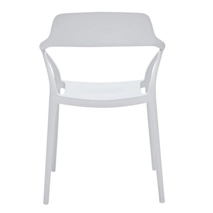 Benjara Geni 23 Inch Side Dining Chair Set of 4, Indoor Outdoor, White Finish