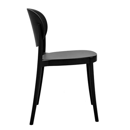 Benjara Heem 19 Inch Side Dining Chair Set of 4, Armless, Indoor Outdoor, Black