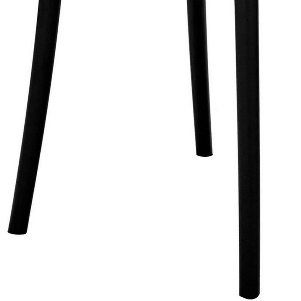 Benjara Heem 19 Inch Side Dining Chair Set of 4, Armless, Indoor Outdoor, Black