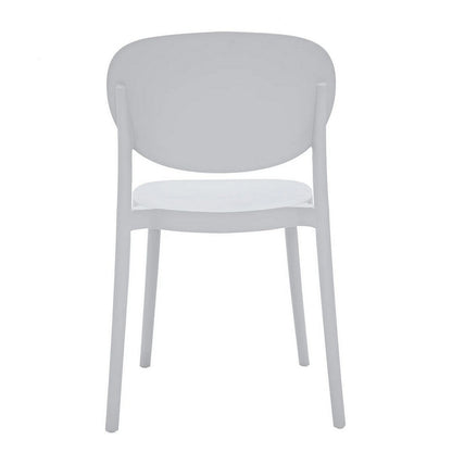Benjara Heem 19 Inch Side Dining Chair Set of 4, Armless, Indoor Outdoor, White