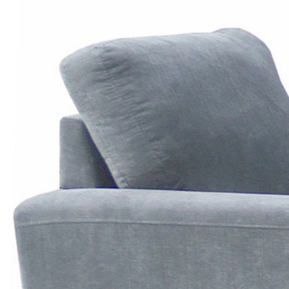 Benjara Jake 37 Inch Accent Sofa Armchair, Gray Chenille Foam Cushions, Metal Legs