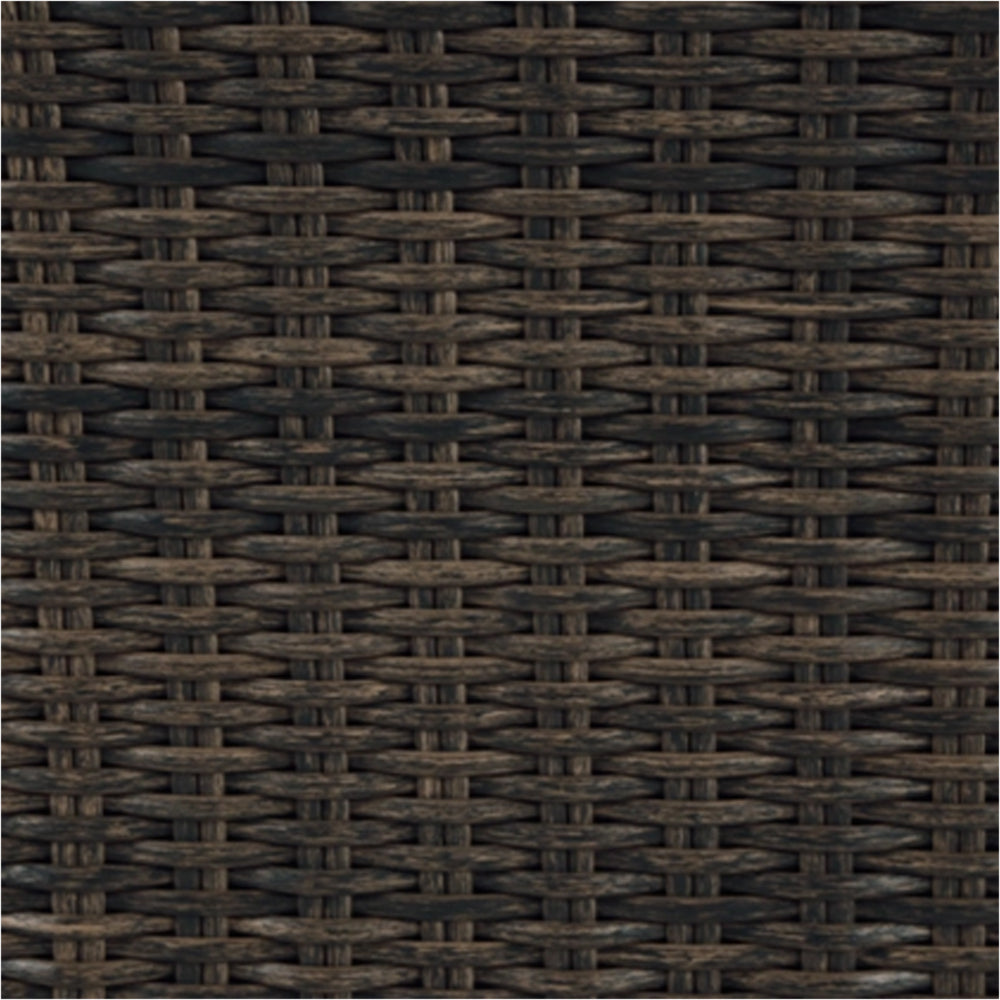 Benjara Soha 59 Inch Outdoor Multi Use Dining Table, Resin Wicker with Shelf, Brown