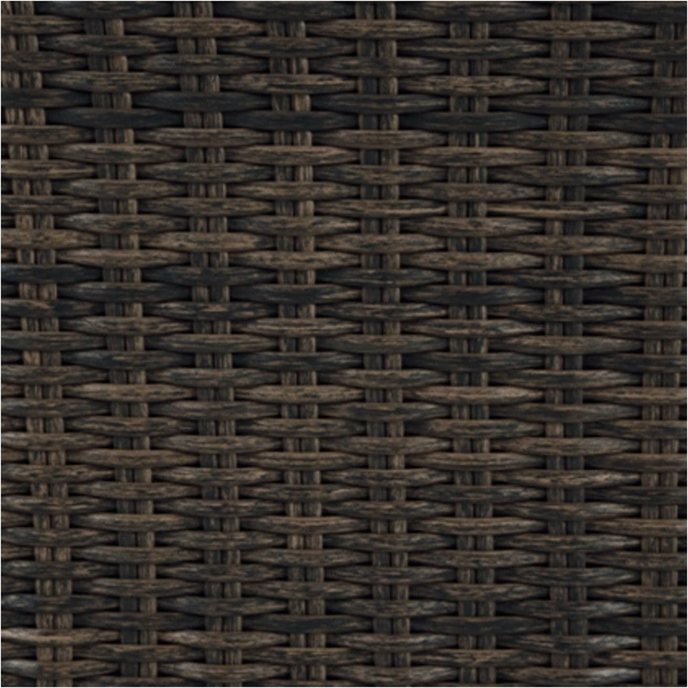 Benjara Soha 59 Inch Outdoor Multi Use Dining Table, Resin Wicker with Shelf, Brown
